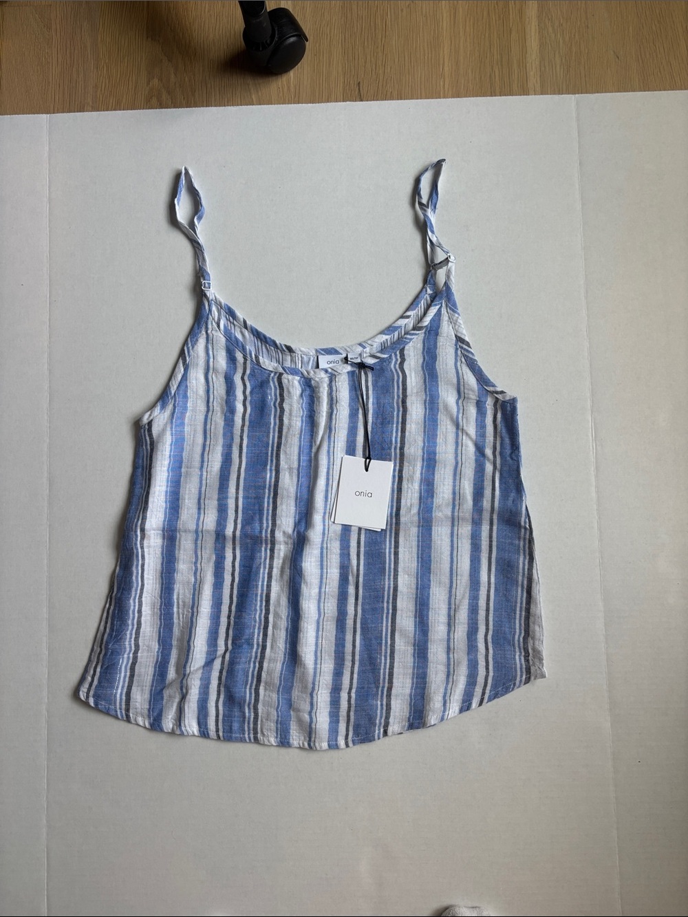 Onia Violette & White Striped Tie-Shoulder Camisole